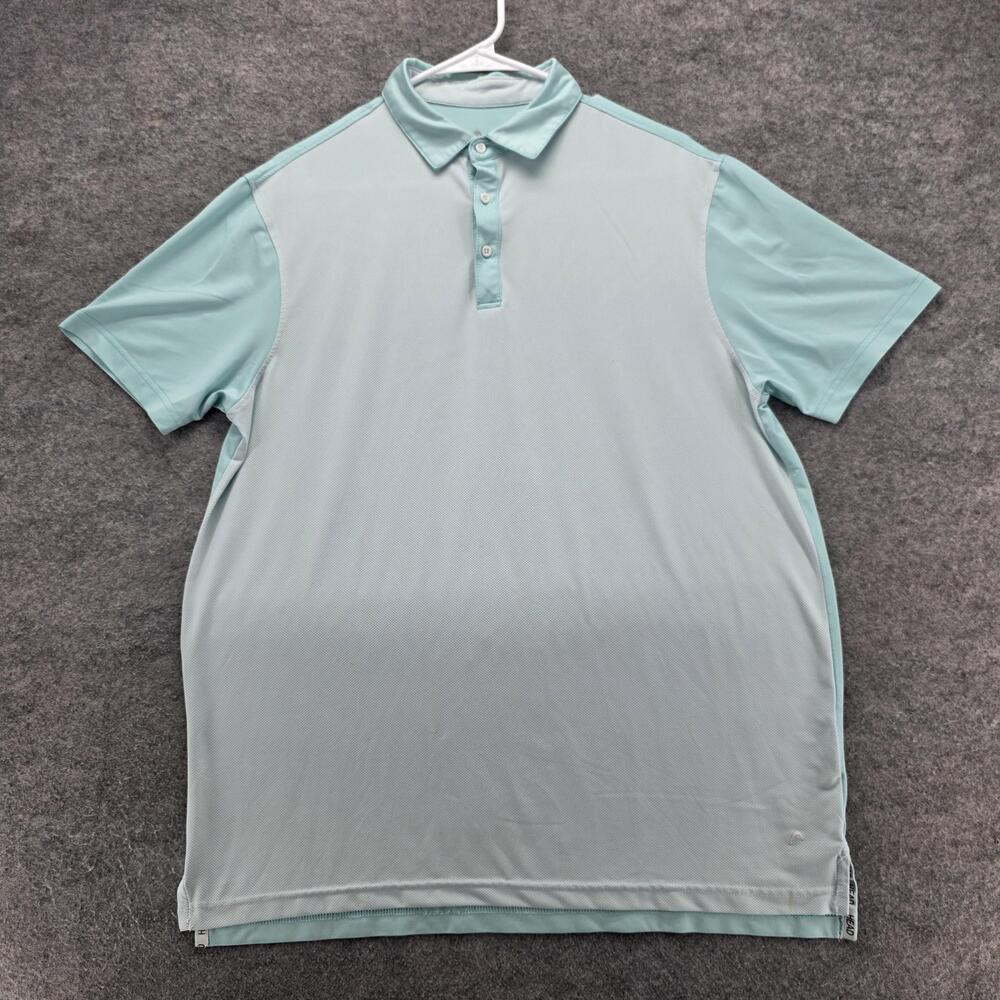 HEAD Golf Polo Shirt Mens Large Mint Green Performance Stretch Casual Breathable